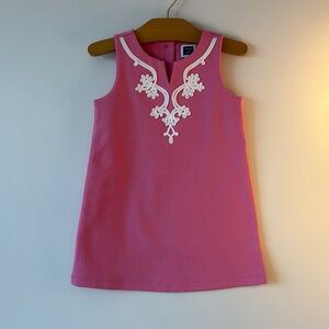 Janie and Jack Pink Dress with White Embroidery